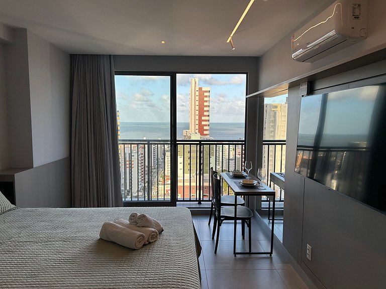 Bela Hospedagem - #1701 Simple Manaira, linda vista da cidad