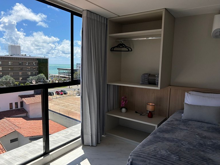 Bela Hospedagem - #402 Ciel Home, Vista Mar com Varanda Priv