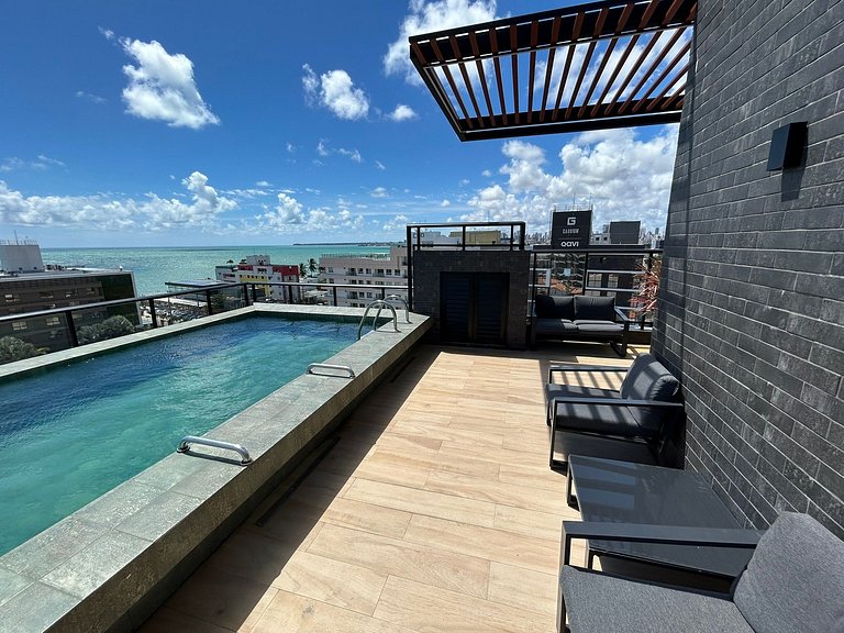 Bela Hospedagem - #402 Ciel Home, Vista Mar com Varanda Priv