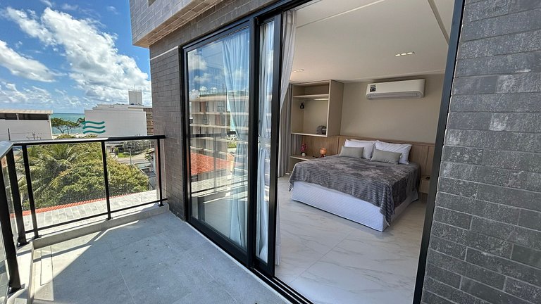 Bela Hospedagem - #402 Ciel Home, Vista Mar com Varanda Priv