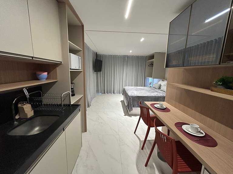 Bela Hospedagem - #402 Ciel Home, Vista Mar com Varanda Priv